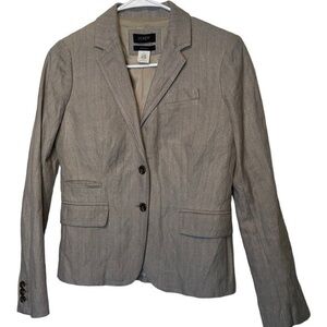 J. Crew Schoolboy Blazer 6 Tan Herringbone Pattern Rayon Blend Career size 2